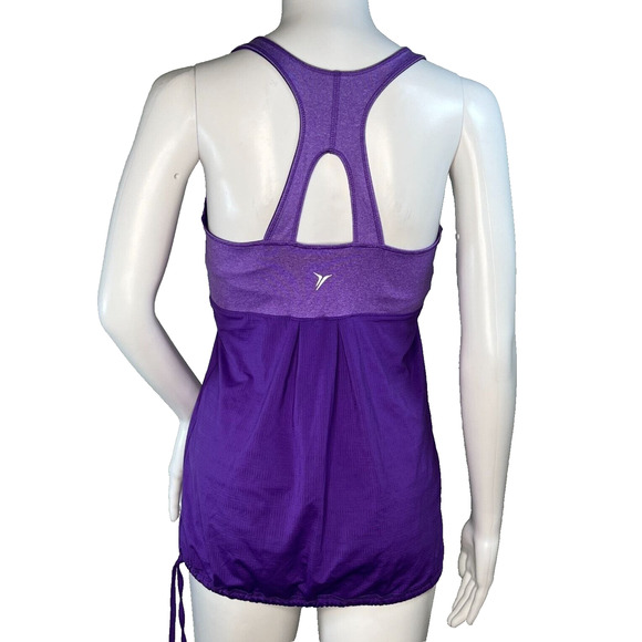 Old Navy Tank Women Small Purple Racerback Cinched Waist Workout Athleisure Yoga - Picture 4 of 6